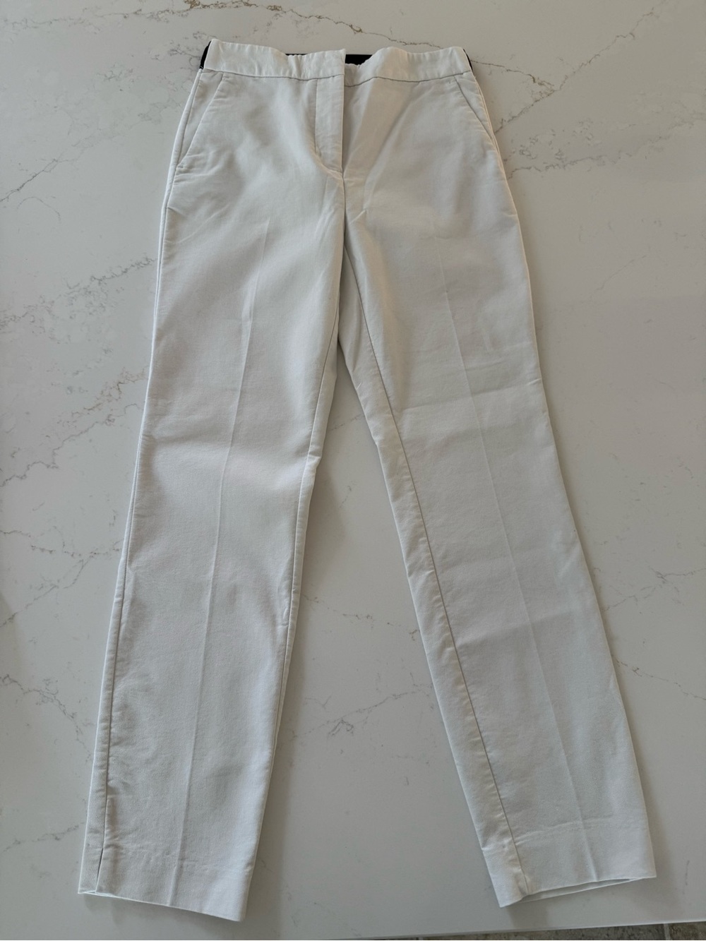 Zara White Ankle Dress Pants Straight Leg Career Office Trousers